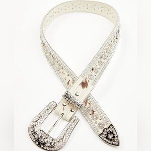 SHYANNE WOMEN'S NOVA EMBELLISHED HAIR ON BUCKLE BELT  - small and medium NWOT